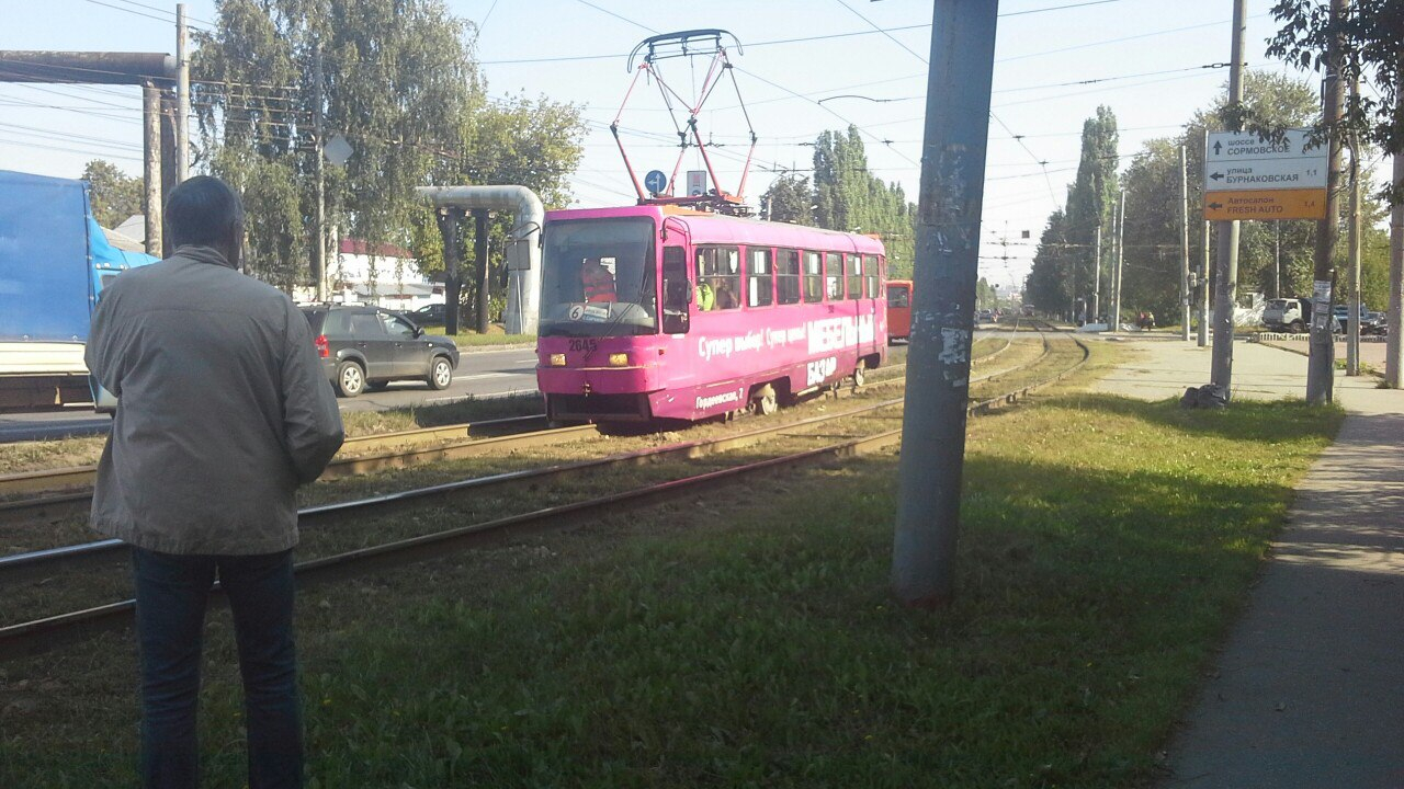 В Нижнем Новгороде трамвай сошел с рельсов