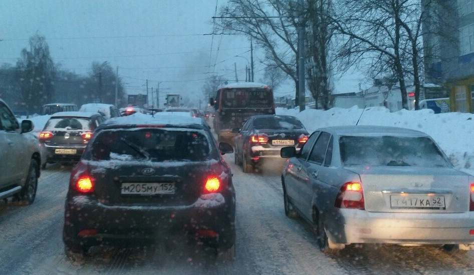 Пробка в Нижнем Новгороде 26 декабря