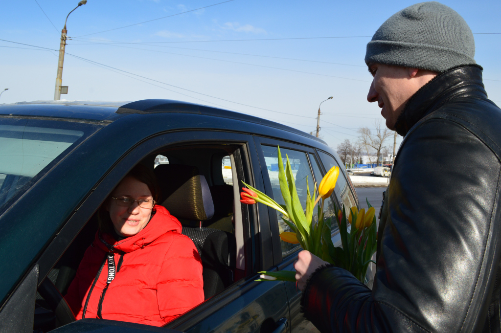 Цветочный патруль в Нижнем Новгороде в предверии 8 марта