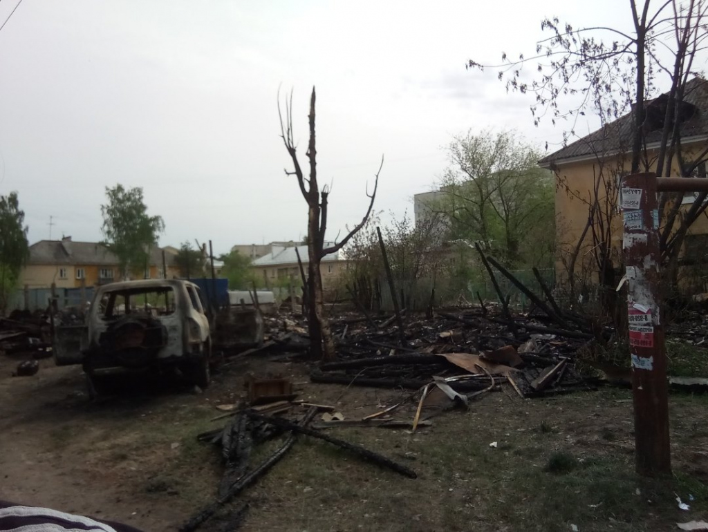 сараи сгорели на улице Вождей революции в Нижнем Новгороде 11 мая