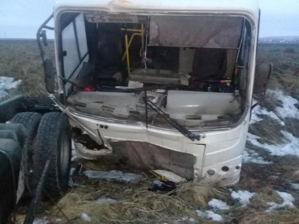 авария в Лысковском районе, столкнулись пассжирский ПАЗ и Камаз 20 января