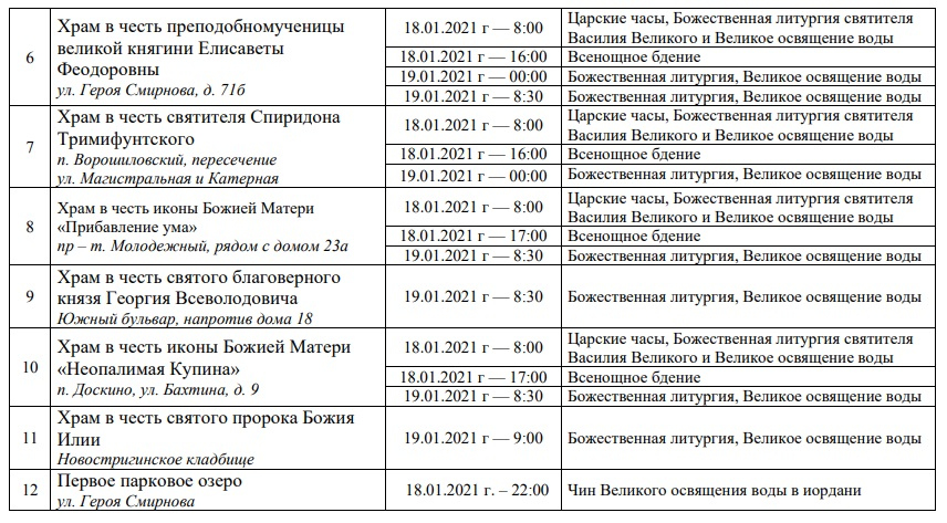 Нижегородская епархия опубликовала график крещенских богослужений