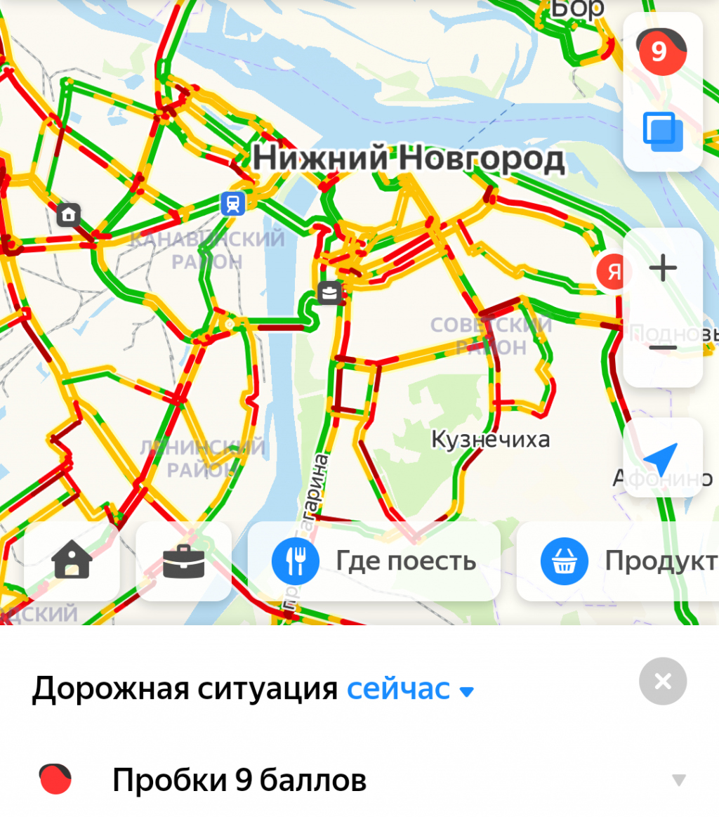 Пробка на Ларина Нижний Новгород