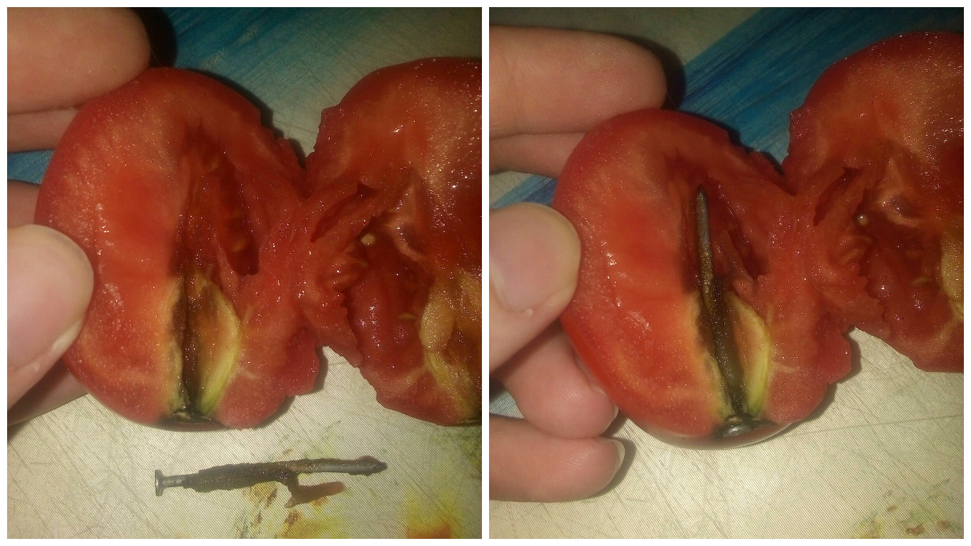 В Дзержинске женщина обнаружила в помидоре гвоздь