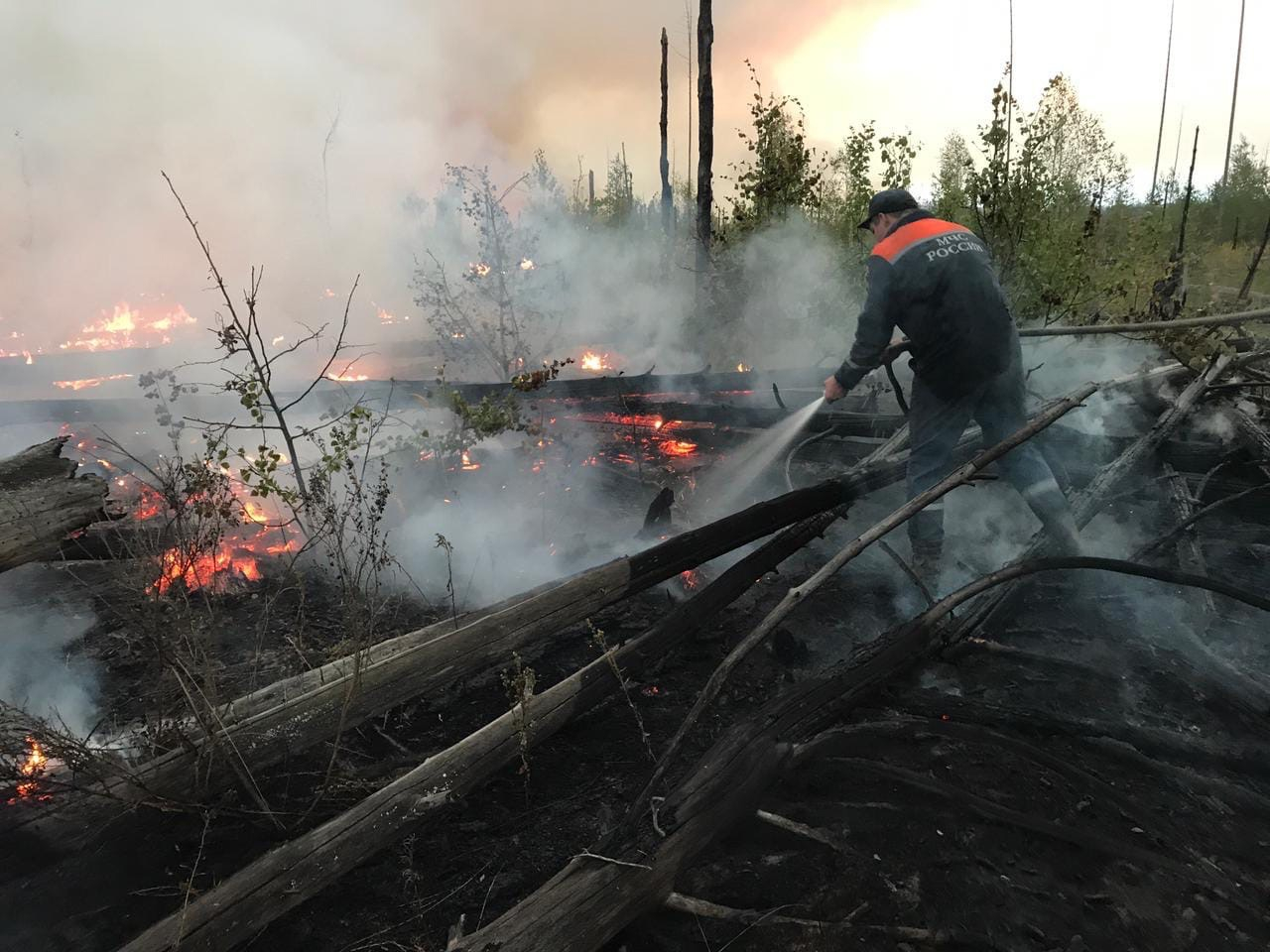 Нижегородские спасатели тушат пожар в заповеднике Мордовии. 6 ярких кадров