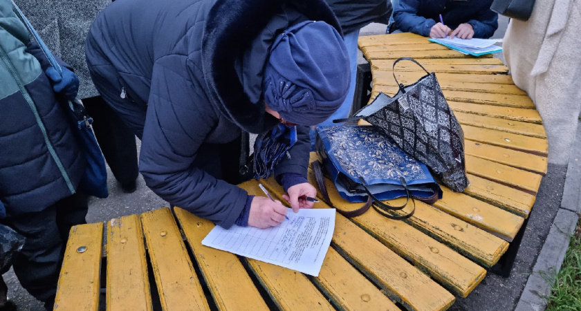 Нижегородцы собрали 2300 подписей за отмену QR-кодов, водя хоровод на Покровке