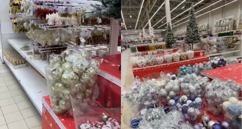 Новый год уже близко: в супермаркеты завезли первые праздничные украшения