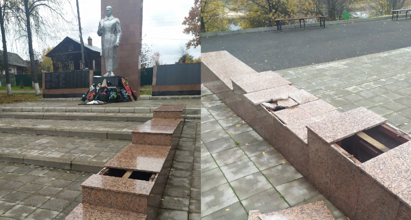 Памятник воинам ВОВ разгромили в Ветлуге