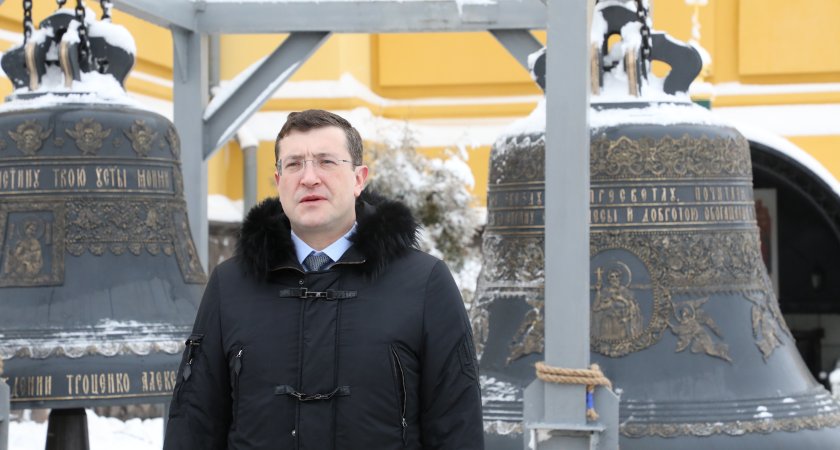 Глеб Никитин принял участие в церемонии освящения колоколов для звонницы собора