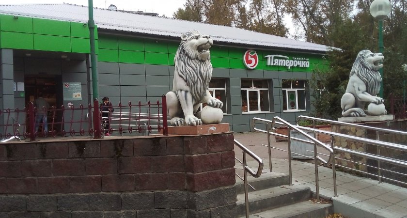 Львы с колоннами у входа в продуктовый магазин: нижегородцы выражают восторг в соцсетях