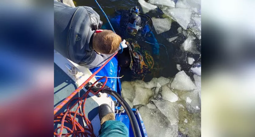 Фото к статье: В Воротынском районе из ледяной воды достали одного из утонувших мужчин