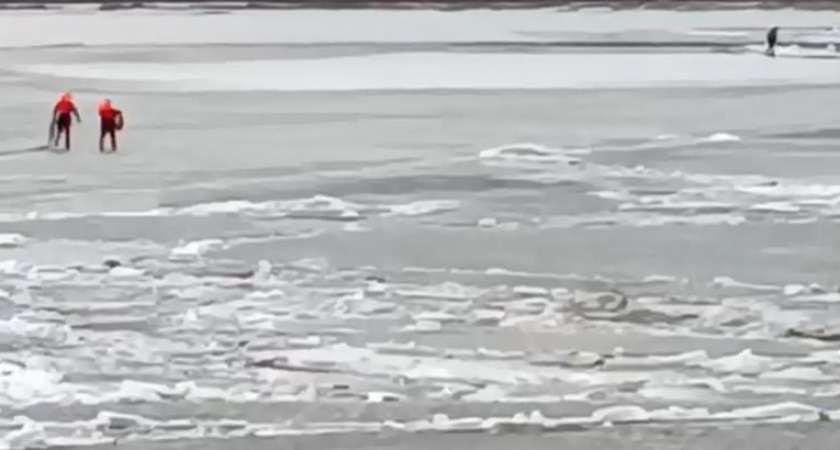 В Нижнем Новгороде мужчина пытался сбежать от спасателей по льдинам