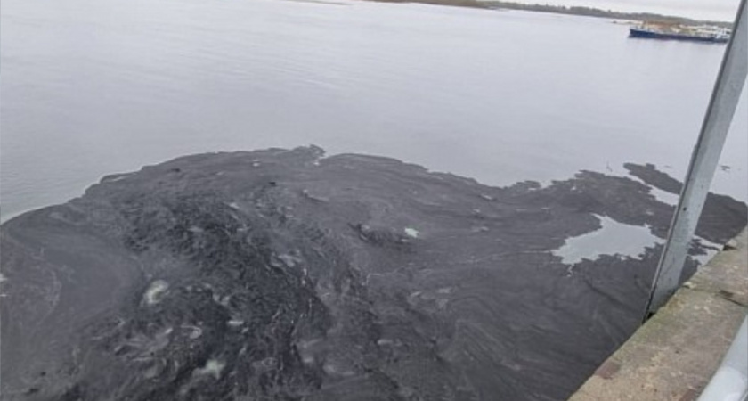 Теплоход сел на мель и загрязнил Волгу сажей в Нижнем Новгороде