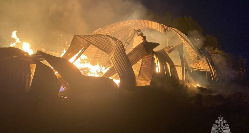 Пожарные всю ночь тушили горящий цех в Шахунье