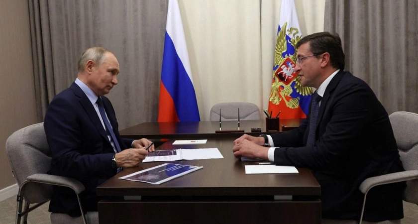 Фото к статье: Глеб Никитин провел встречу с Владимиром Путиным