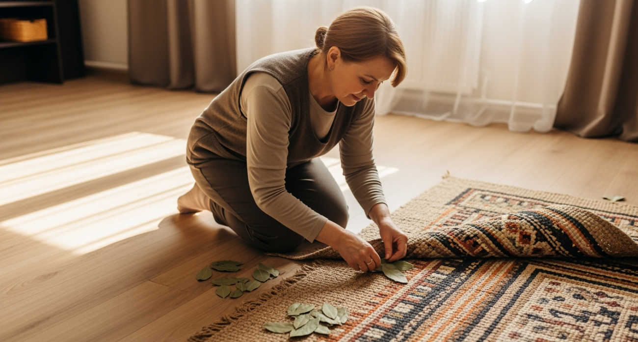 Опытные хозяйки размещают под ковром лавровый лист: простой способ решить назойливые проблемы — достаточно 4 листочков