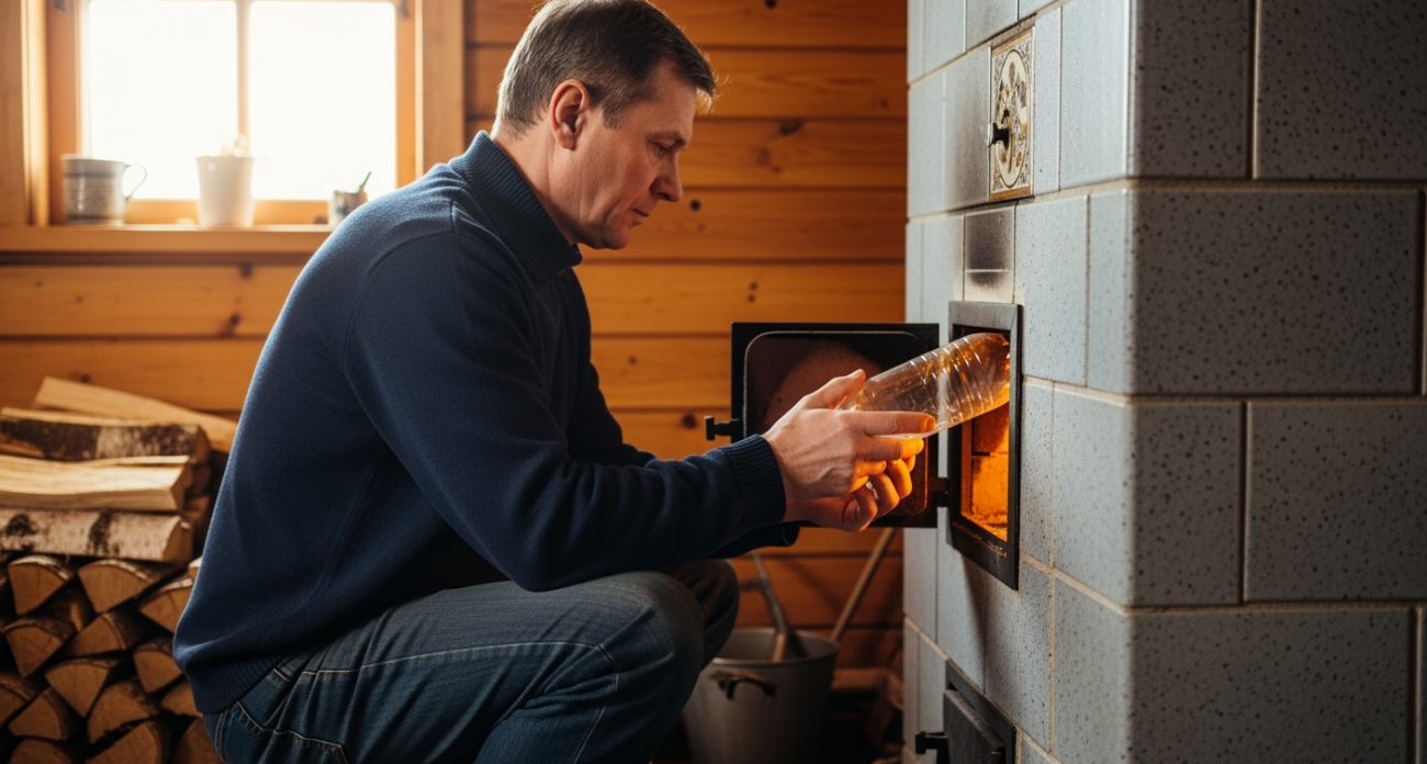 Берем пластиковую бутылку – и сажа вылетит из трубы со скоростью звука: очистить печь без соли и крахмала - теперь проще простого