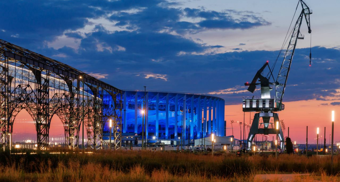 Обновленная архитектурная подсветка появилась на главном стадионе Нижнего 