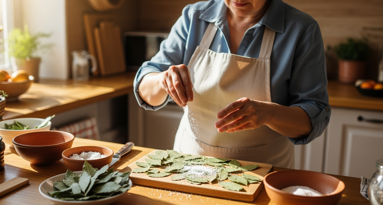 Лавровый лист смешиваю с солью — весь сезон радуюсь этой находке: полезный совет для каждой хозяйки
