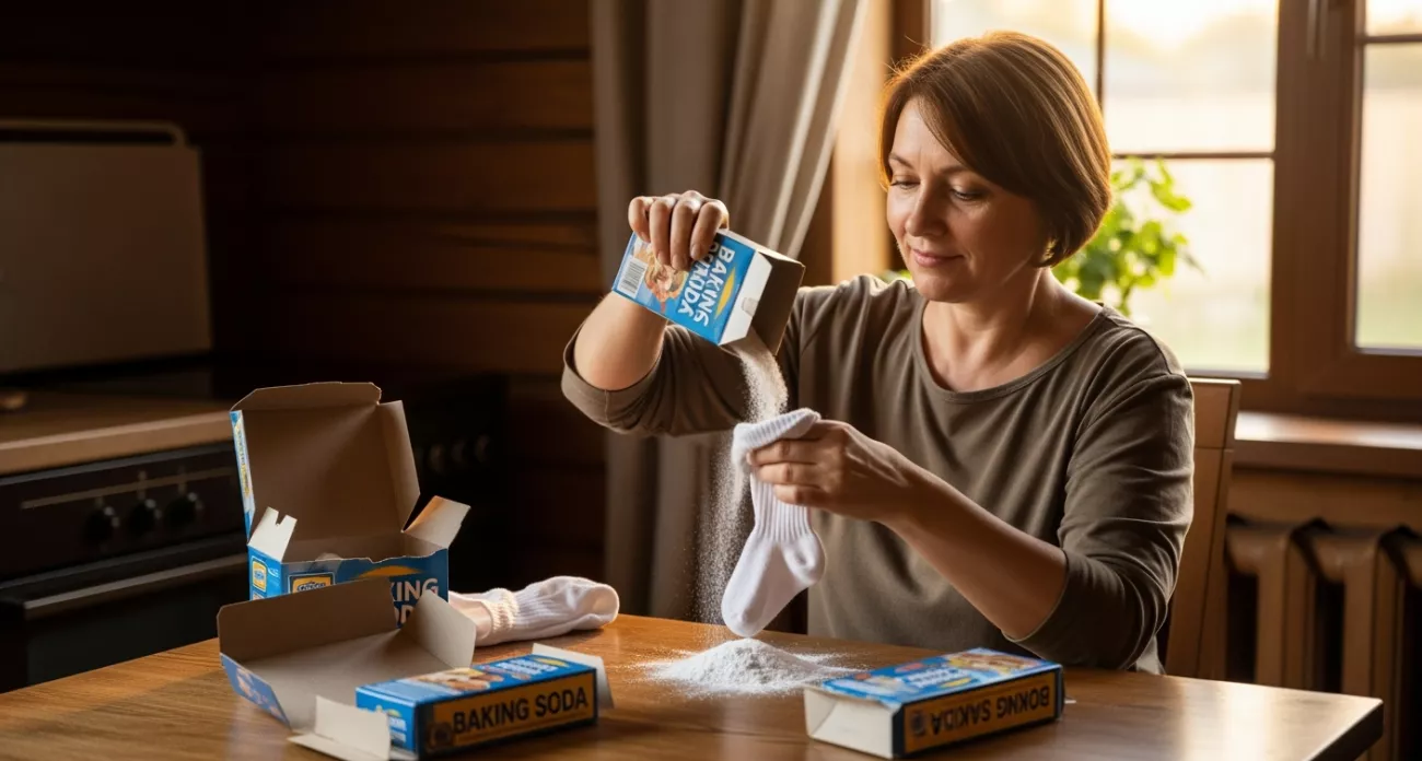 Фото к статье: Засыпьте соду в носки — простой трюк даст потрясающий результат, о котором вы не догадывались