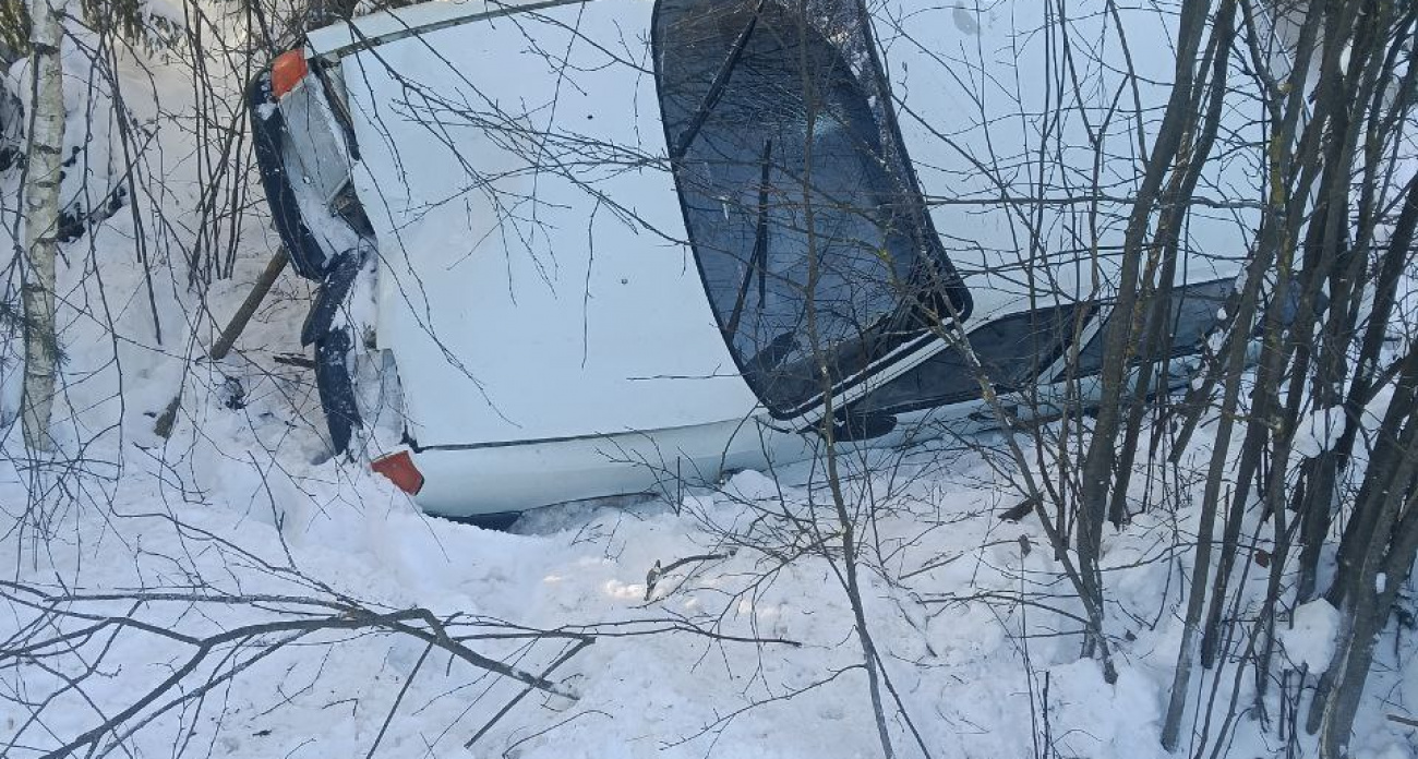 Водитель на Иж слетел с трассы в Нижегородской области и пострадал