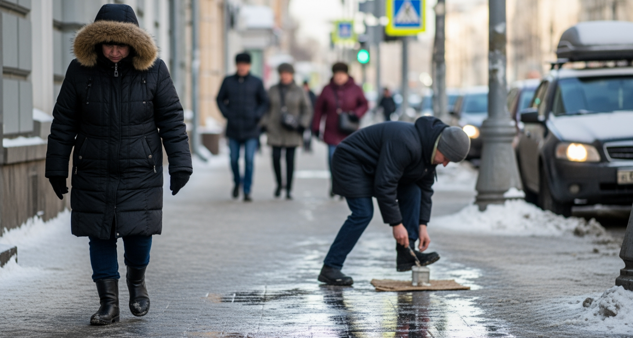 Простой трюк с кисточкой избавит обувь от скольжения на любом льду: работает как профессиональная защита
