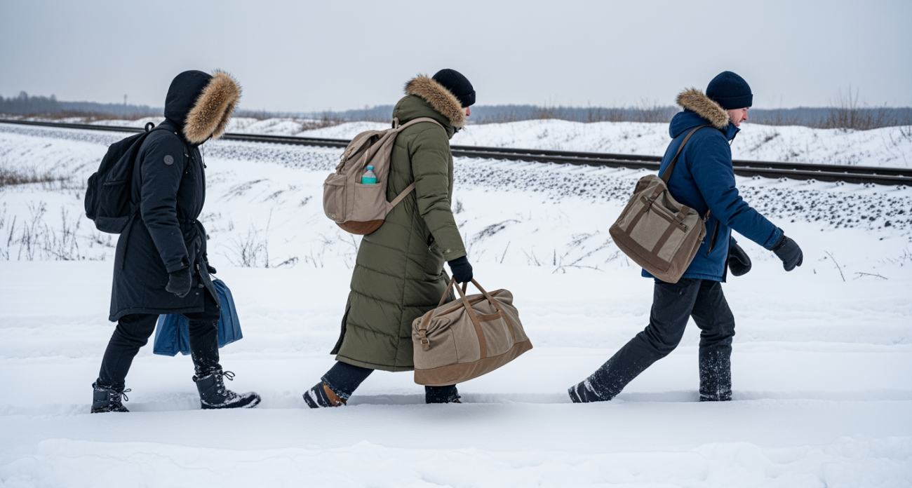 Сломанная электричка обрекла пассажиров на 3-километровый путь через сугробы при -23°C