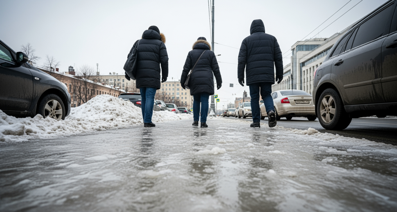 Старый способ обработки подошвы: хожу по зимнему льду как по асфальту, забыв про падения