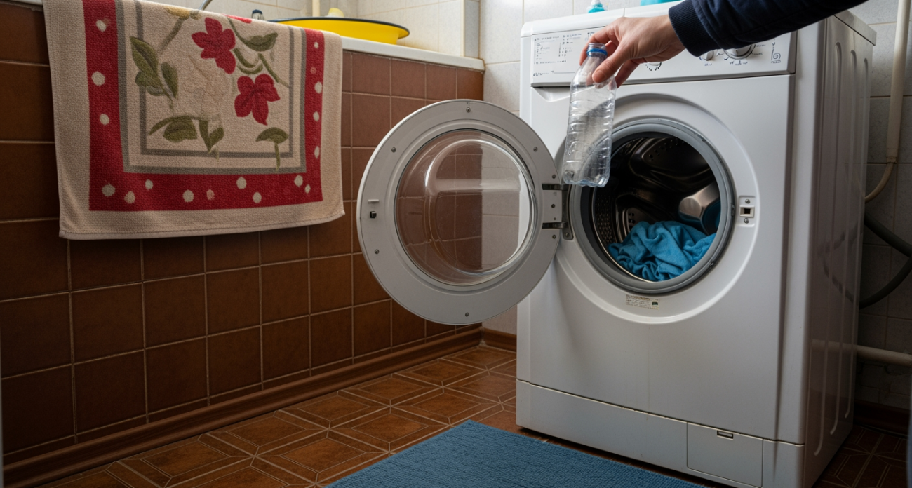 Кладу обычную зубную нить на уголки стиралки — и нежелательная вибрация моментально пропадает