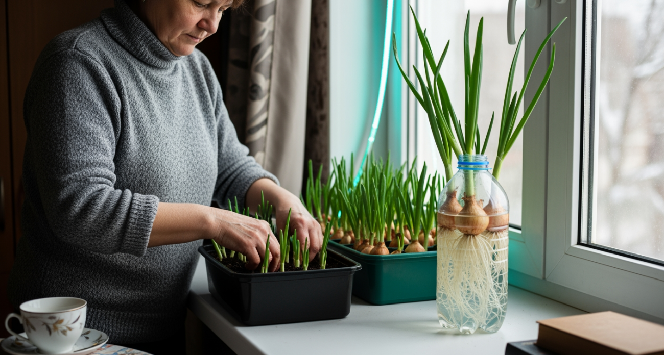 Домашний огород без хлопот: проверенные лайфхаки для выращивания сочного зелёного лука даже в морозы