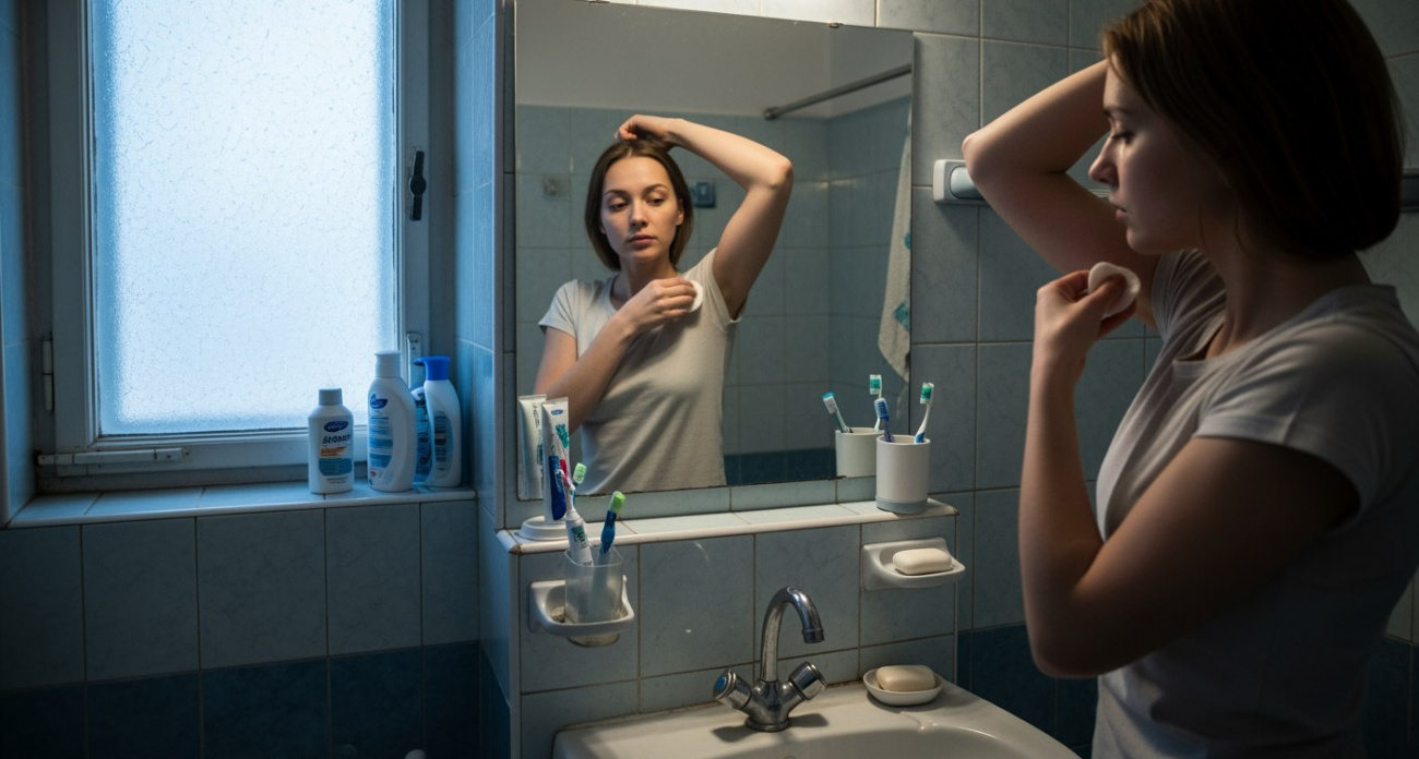 Смочите ватный диск и протрите подмышки – запах пота исчезает на весь день