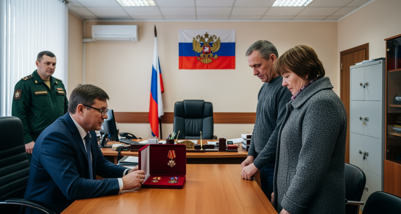 «Пожертвовали собой ради безопасности страны»: семьям погибших в СВО офицера и рядового вручили ордена Мужества