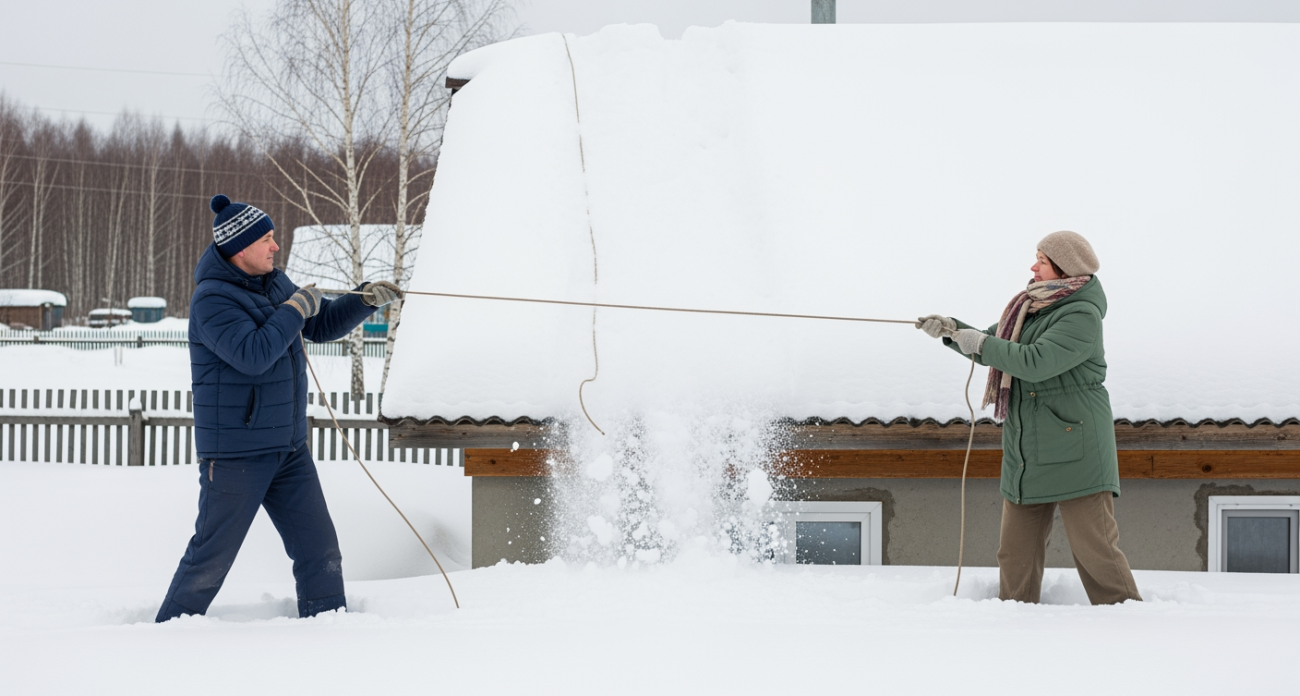 Опытные дачники раскрыли секрет: как очистить крышу от снега без риска и лишних инструментов