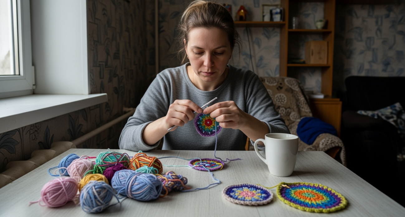 Пакет старой пряжи превратился в целый набор вещей, полезных в быту - это больше не мусор  