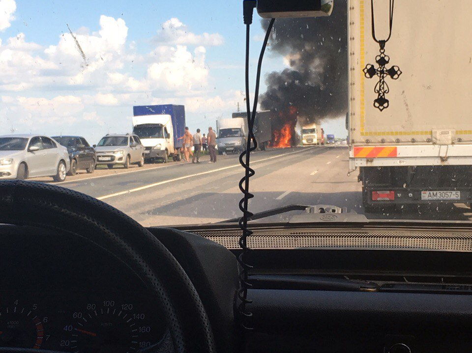 В Нижегородской области сгорел грузовой автомобиль