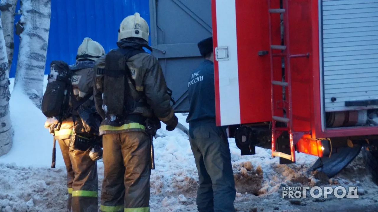 Фото к статье: Крупный пожар произошел на базе отдыха в Кстовском районе