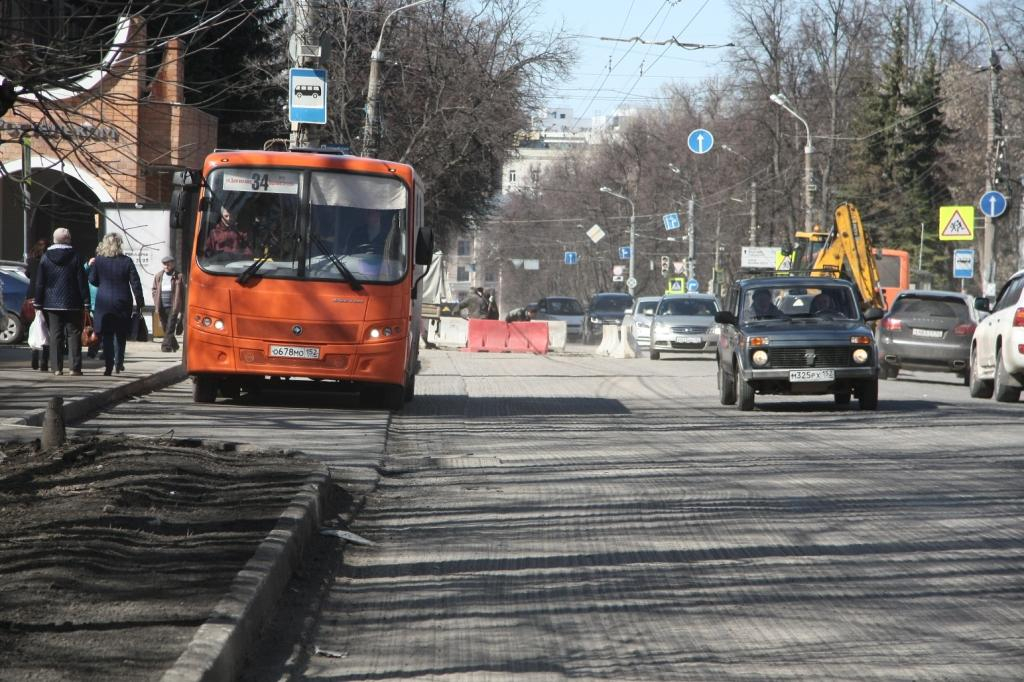 Начался ремонт дорог на улицах Ванеева и Баумана в Нижнем Новгороде