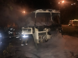 Автобус загорелся в Автозаводском районе Нижнего Новгорода