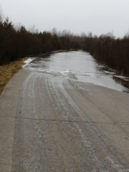 Сильные дожди затопили дорогу в Уренском районе Нижегородской области