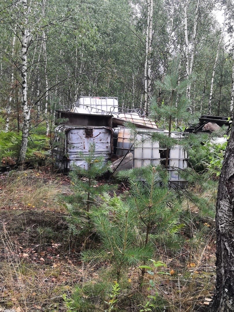 Несанкционированную свалку химических отходов обнаружили в лесу в Дзержинске