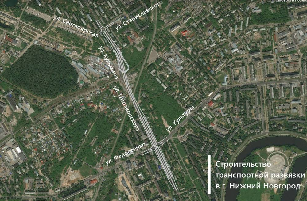Дороги у развязки на улице Циолковского в Нижнем Новгороде реконструируют