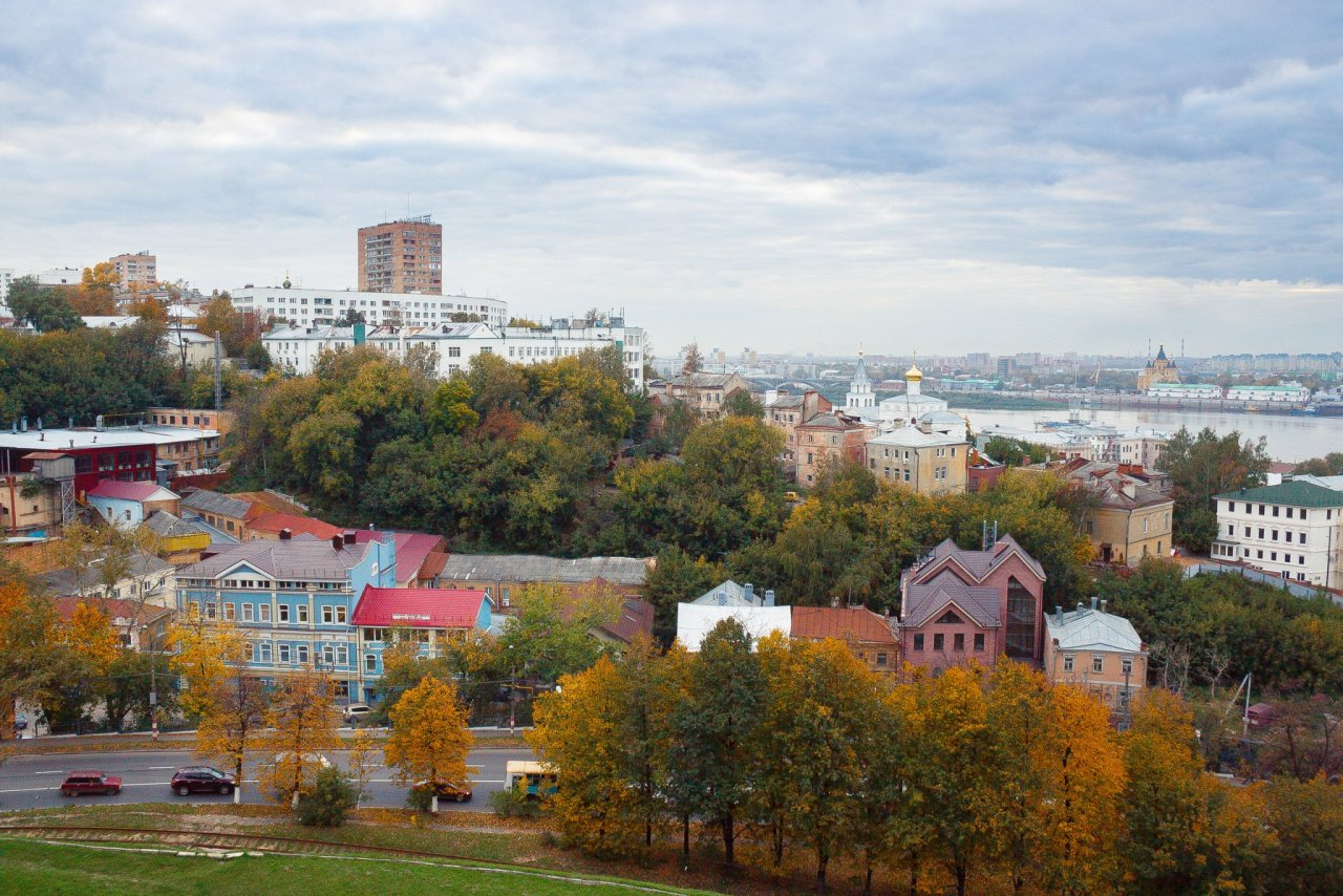 Вид из окна панорама города Нижний Новгород