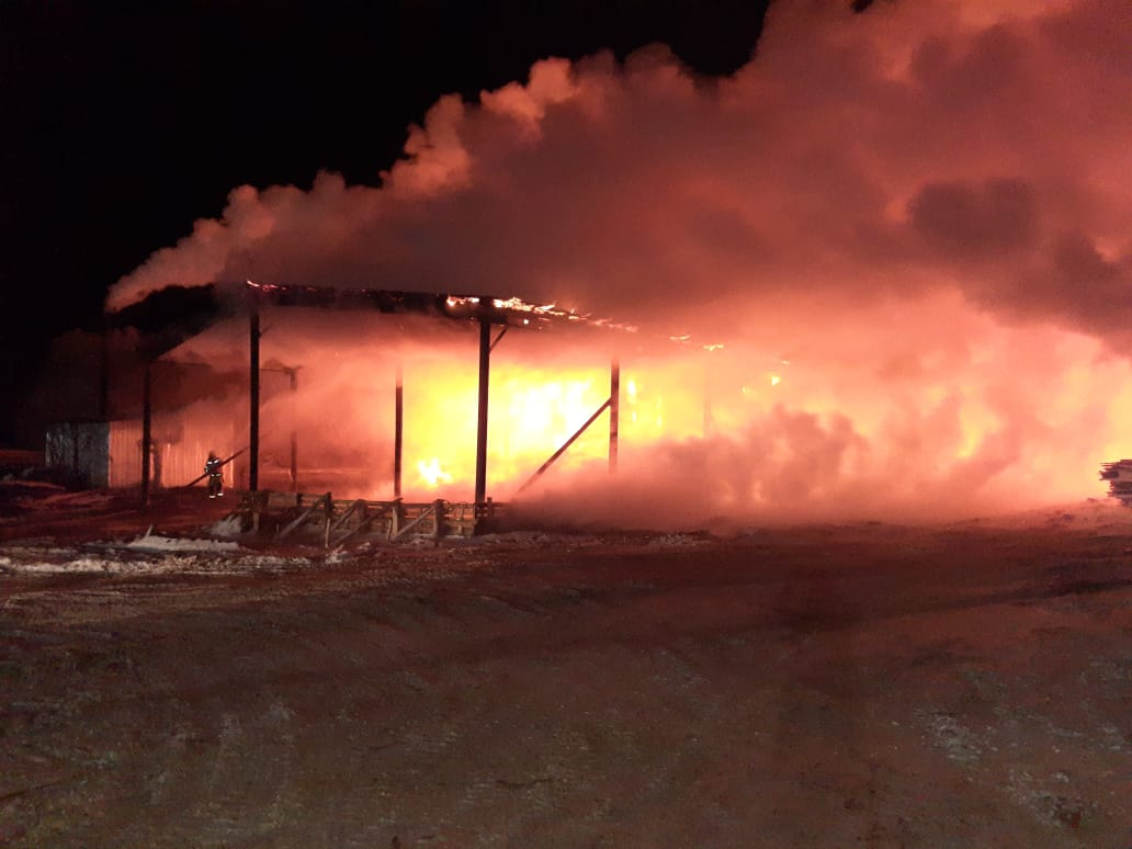 Крупный деревообрабатывающий цех сгорел в Нижегородской области