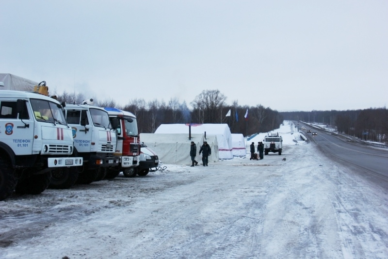 МЧС развернуло пункты обогрева на двух трассах в Нижегородской области