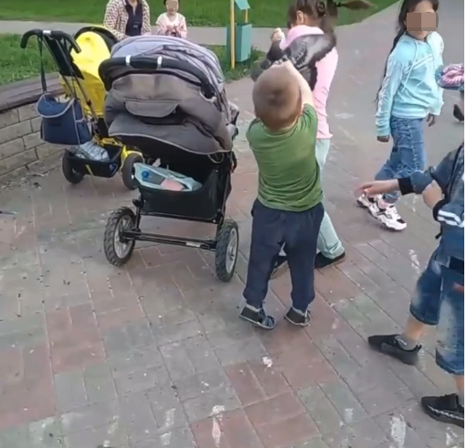 В Кстове мальчик пойманным голубем "клевал" детей под смех матери