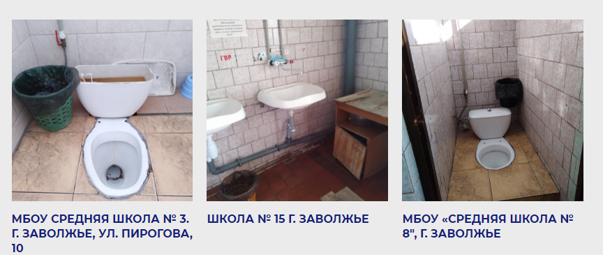 Три школы из Заволжья победили в конкурсе на худший туалет