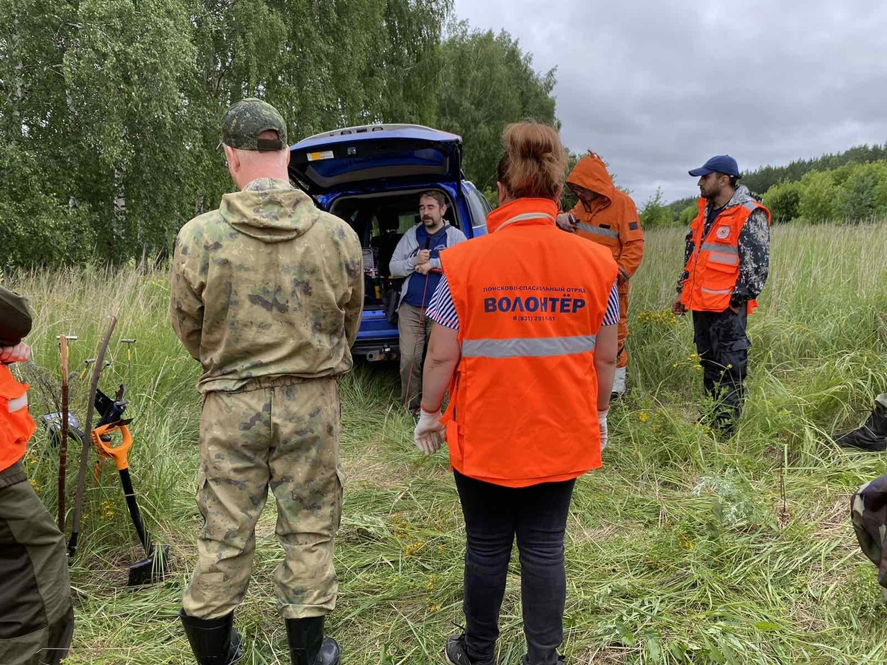 Для поисков тела и вещей Маши Ложкаревой волонтерам пришлось косить траву
