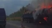 В Кстовском районе на трассе М-7 загорелся прицеп с сеном