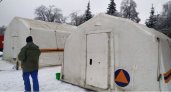 Жители Богородского района с детьми пришли поесть и погреться в спецпалатки 