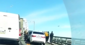 Четыре автомобиля столкнулись на Борском мосту после изменения разметки